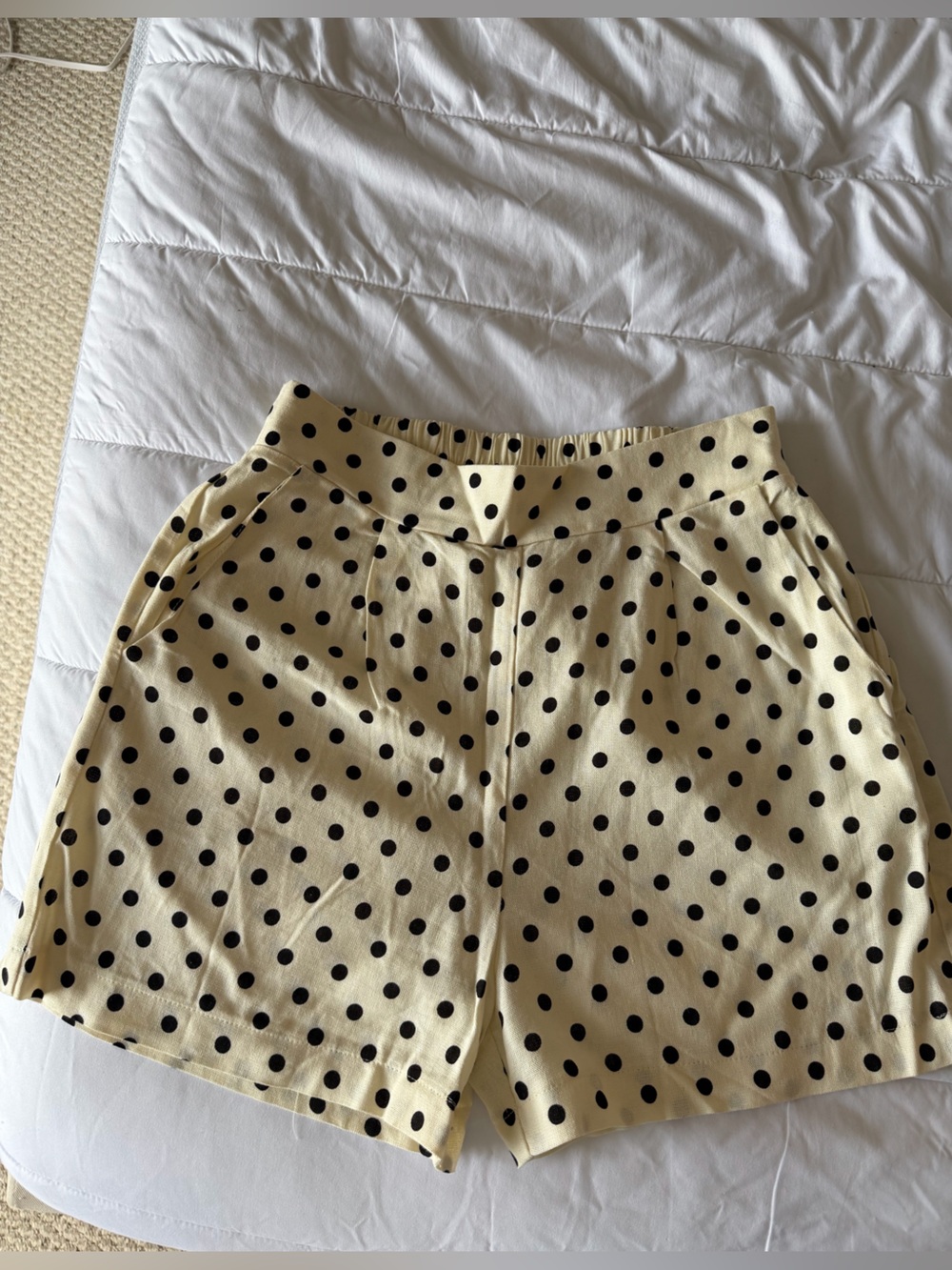 Monteau Cream and Black Polka Dot shorts